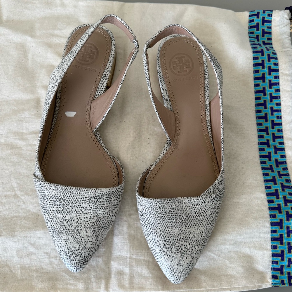 Tory Burch Slinback Leather Print (5 1/2)
